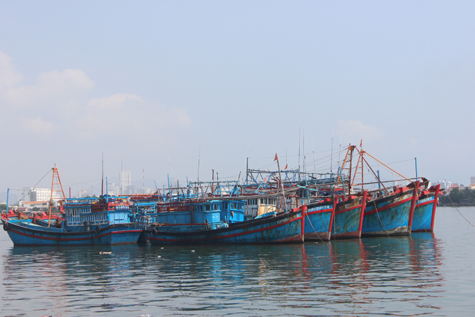 Tàu cá neo đậu tại khu vực cảng Hòn Rớ, Phước Đồng, Nha Trang