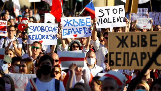 Belarus cáo buộc nước ngoài hỗ trợ tài chính các cuộc biểu tình. (Ảnh: Reuters)
