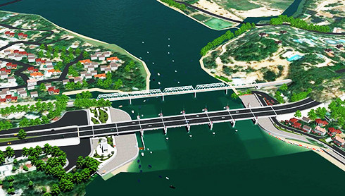 Phối cảnh dự án Đập ngăn mặn trên sông Cái Nha Trang.