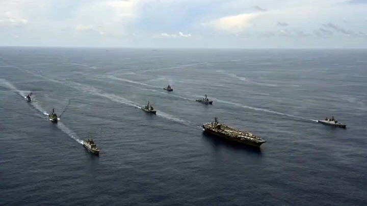 Hải quân Ấn Độ và Mỹ diễn tập chung tại Ấn Độ Dương hồi tháng 7. (Ảnh: ANI)