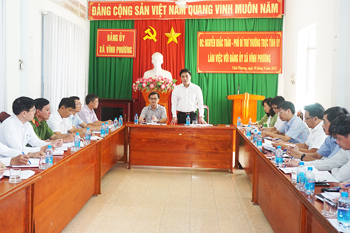 Thường trực Tỉnh ủy làm việc tại các địa phương