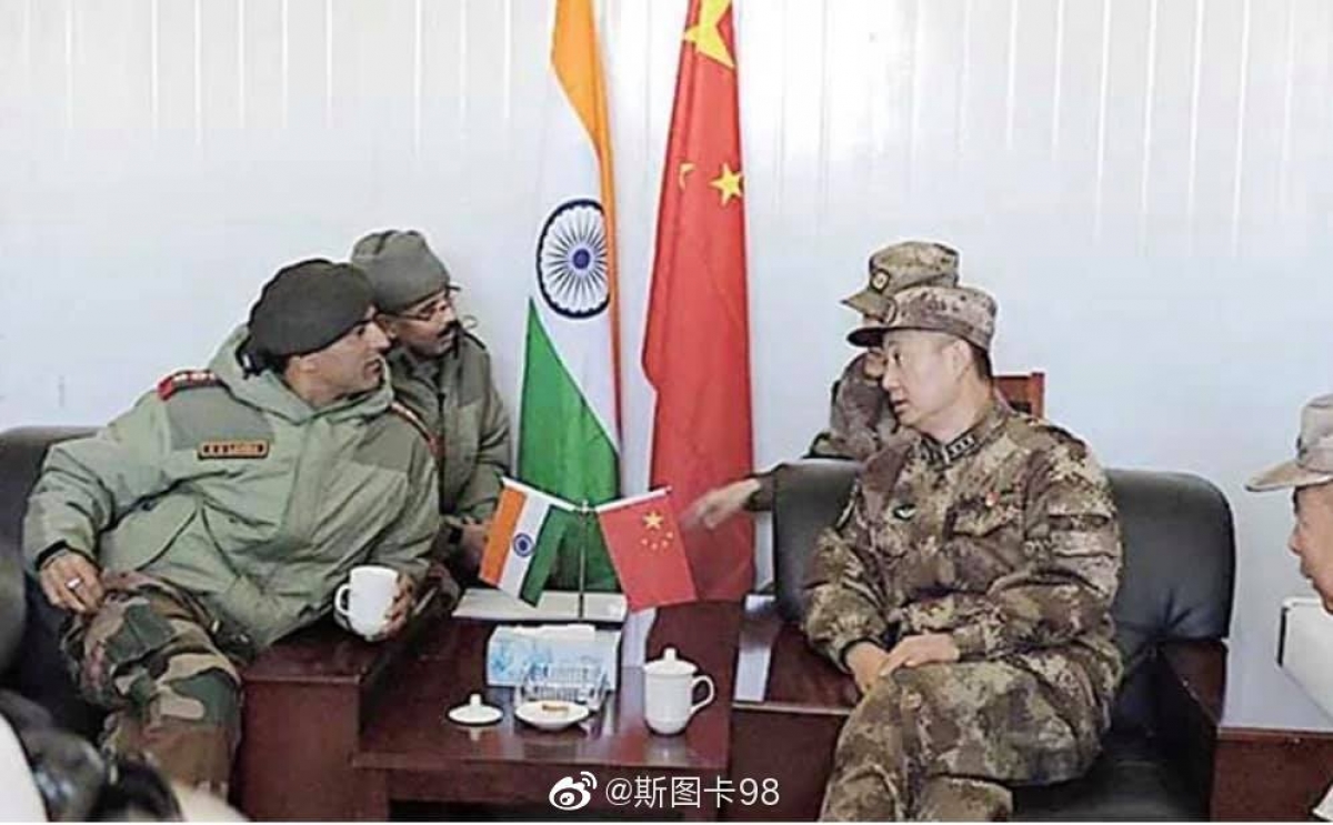 Đàm phán lần thứ 6 cấp Tư lệnh quân đoàn giữa Trung Quốc và Ấn Độ. Nguồn Mạng Weibo.