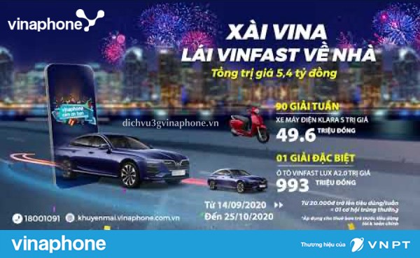 Chương trình khuyến mãi "Xài Vina lái VinFast về nhà"