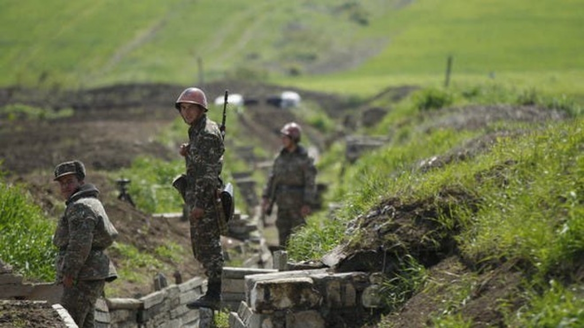 Binh lính Armenia ở khu vực Nagorno-Karabakh. Ảnh: Reuters