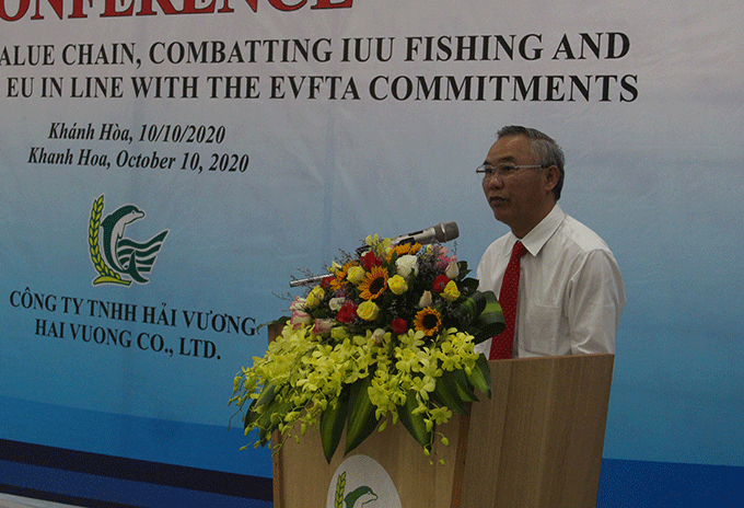 Thứ trưởng Bộ NN-PTNT Phùng Đức Tiến nhấn mạnh cơ hội của thủy sản Việt Nam xuất khẩu vào thị trường EU sau khi Hiệp định EVFTA có hiệu lực