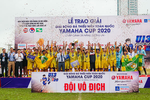 Sông Lam Nghệ An lần thứ 3 liên tiếp giành ngôi vô địch Giải bóng đá Thiếu niên toàn quốc Yamaha Cup 2020