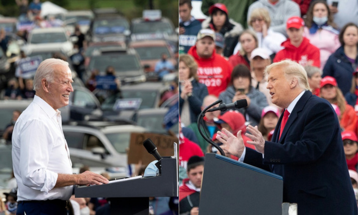  Cả ông Biden (trái) và ông Trump đều có các hoạt động tranh cử đến ngày cuối cùng trước bầu cử - Ảnh: Reuters.