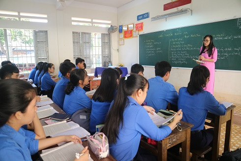 Tiết học tại Trường THPT Hà Huy Tập (TP. Nha Trang). 
