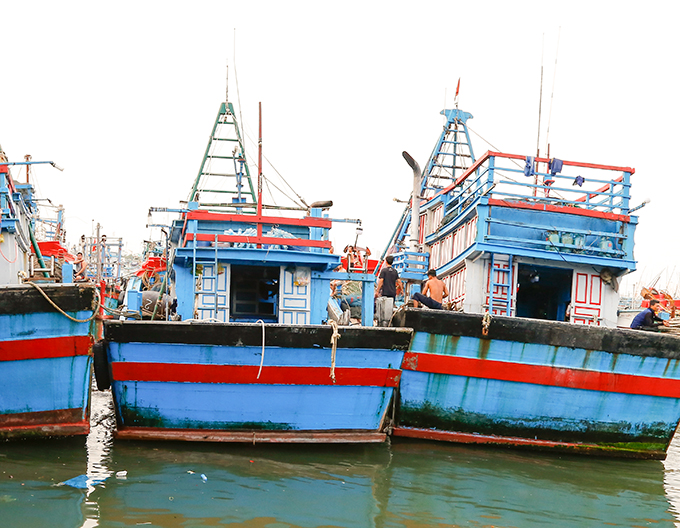 Tàu thuyền của ngư dân neo đậu tại cảng Hòn Rớ, Phươc Đồng, Nha Trang