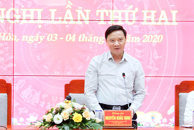 Bí thư Tỉnh ủy Khánh Hòa Nguyễn Khắc Định phát biểu bế mạc Hội nghị
