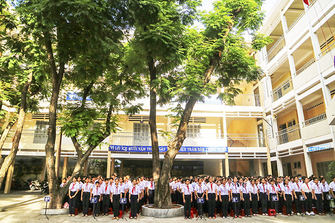 Học sinh Trường THCS Nguyễn Hiền (TP. Nha Trang).