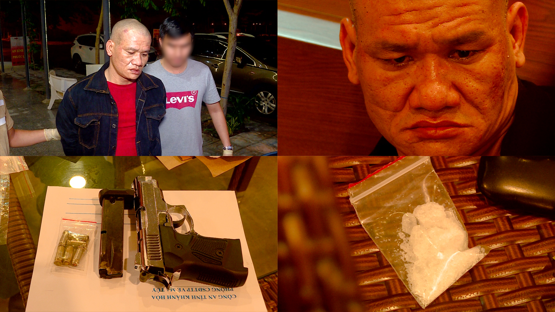 Đối tượng Phan Phú Bá và súng, đạn, ma túy cơ quan công an thu giữ của Phan Phú Bá
