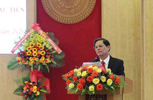 Ông Nguyễn Tấn Tuân phát biểu.