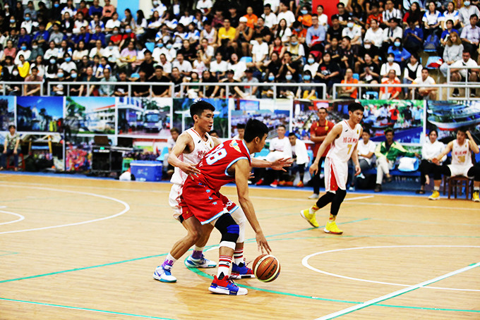 Stands full of spectators of national basketball championship held in Nha Trang
