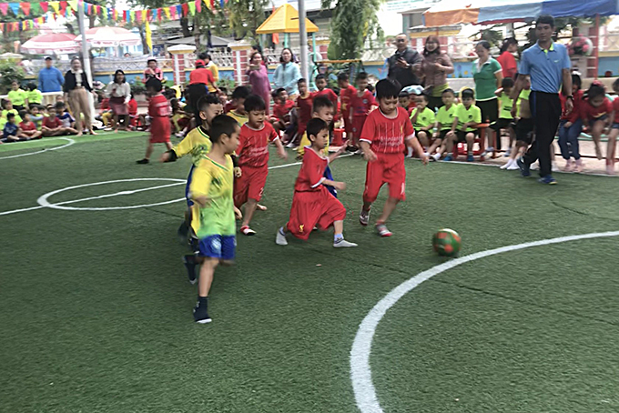 Gần 550 bé tham gia Hội khỏe Măng non cấp trường