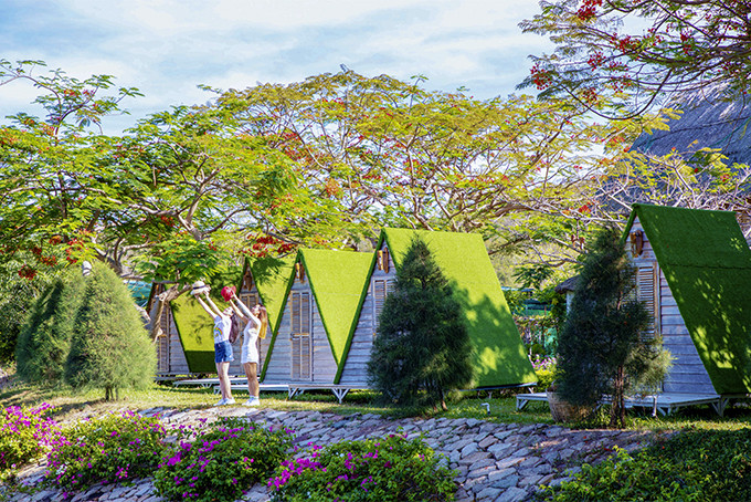Dịch vụ  lưu trú lều gỗ tại Đảo Hoa Lan dịp Tết.