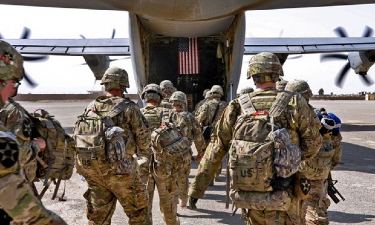 Binh lính Mỹ rút khỏi Afghanistan (Nguồn: AP)