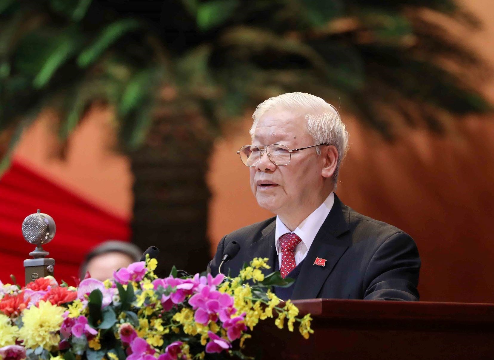 Tổng Bí thư, Chủ tịch nước Nguyễn Phú Trọng phát biểu bế mạc Đại hội.  (Ảnh: TTXVN)