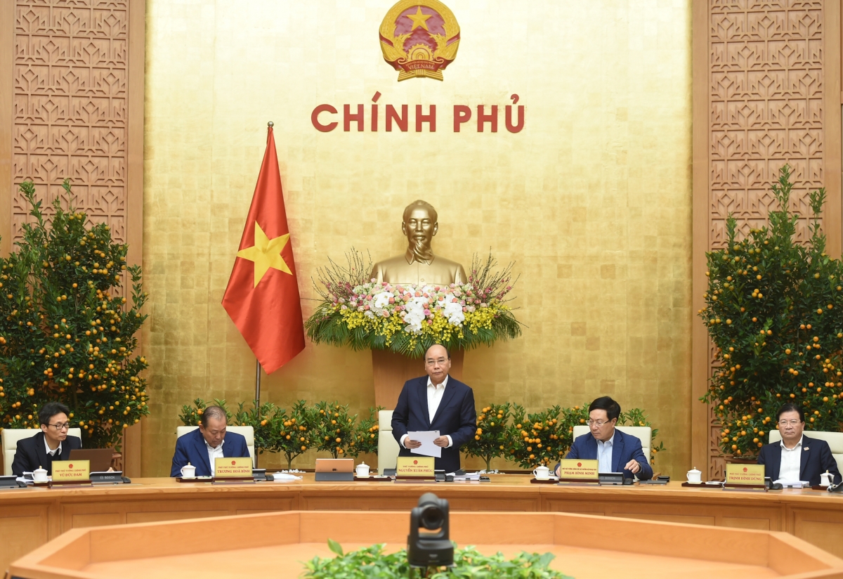 Thủ tướng Nguyễn Xuân Phúc chủ trì phiên họp Chính phủ tháng 1/2021.