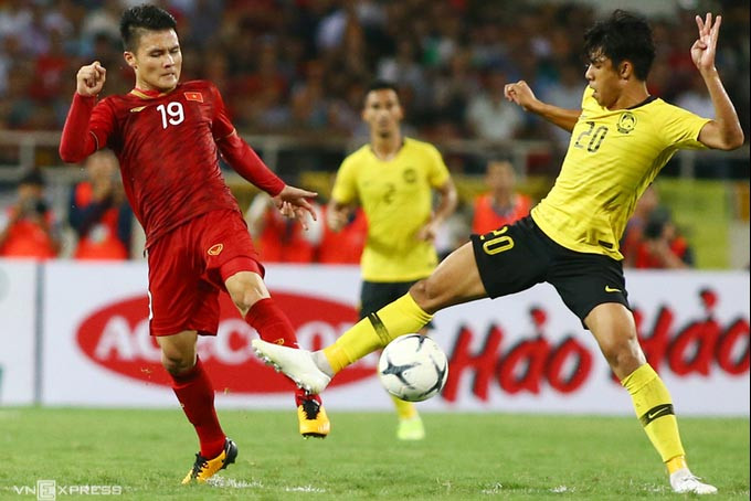 Việt Nam đánh bại Malaysia 1-0 trong trận lượt đi tại Mỹ Đình năm 2019. Ảnh: Lâm Thoả