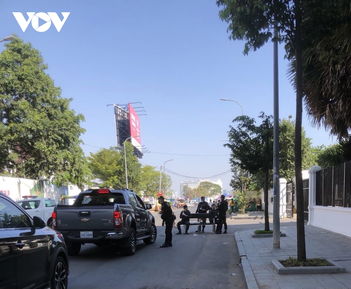 Lực lượng an ninh phong tỏa một số địa điểm tại thủ đô Phnom Penh