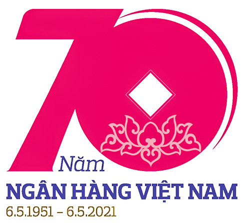 Biểu trưng 70 năm Ngân hàng Việt Nam. 