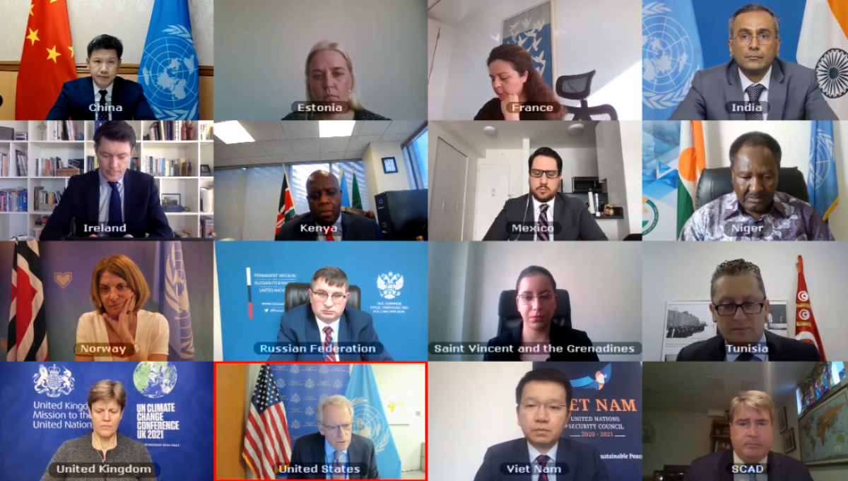 Phiên họp trực tuyến của Hội đồng Bảo an Liên Hợp Quốc về một số nước châu Phi.