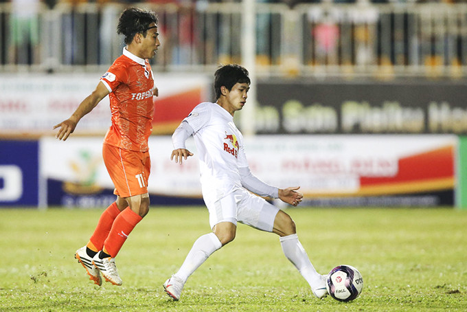Match between Hoang Anh Gia Lai and Topenland Binh Dinh. Photo: VPF