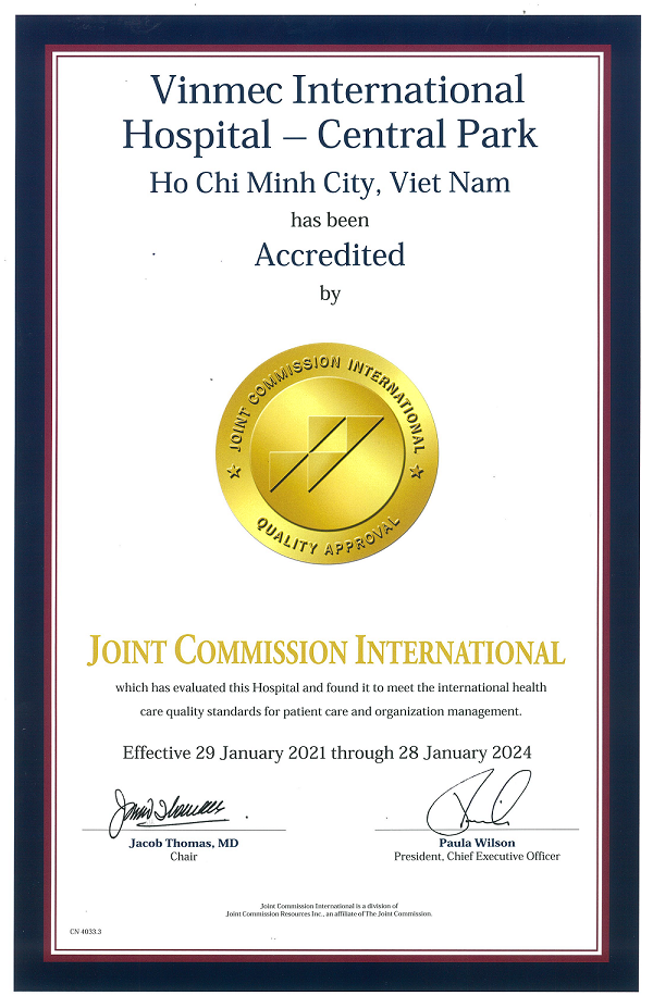 Bệnh viện Vinmec Central Park – TP. Hồ Chí Minh đạt chứng chỉ quốc tế JCI lần II