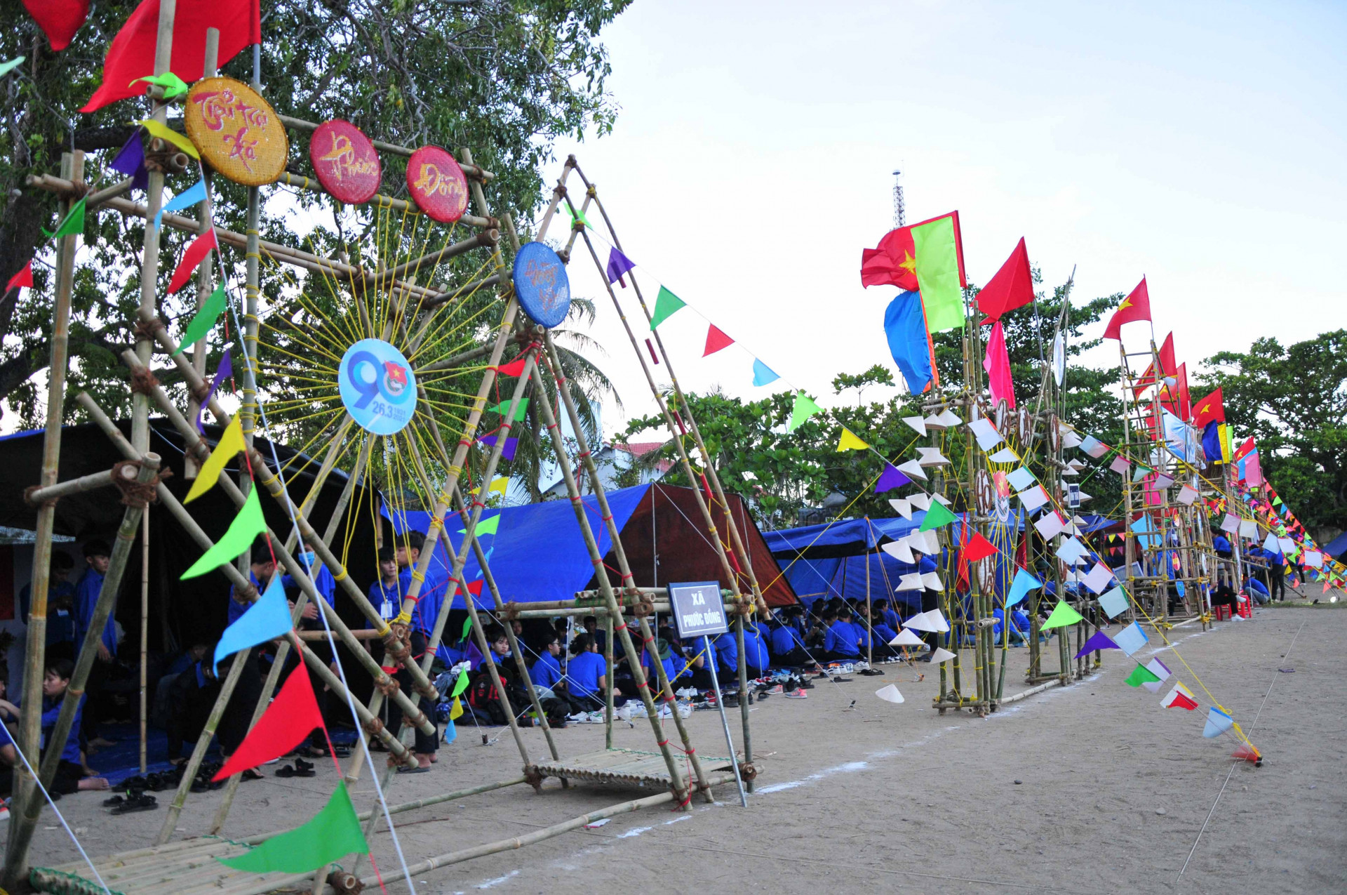 Tents with colorfully-decorated gates