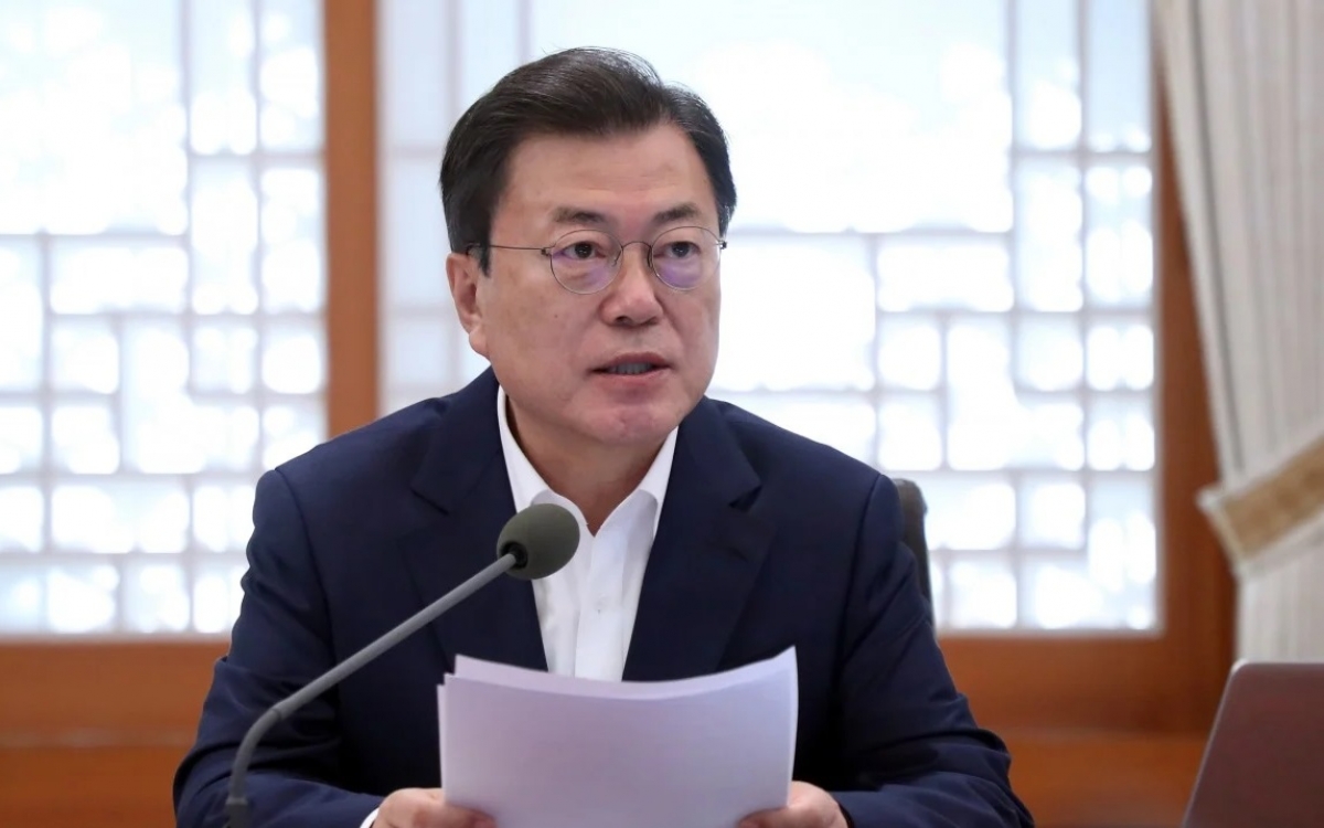 Tổng thống Hàn Quốc Moon Jae-in. Ảnh: SCMP.