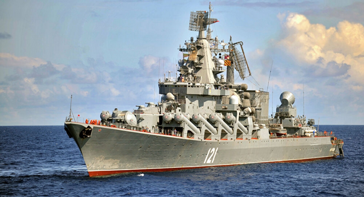 Tàu khu trục tên lửa dẫn đường thuộc Hạm đội Biển Đen của Nga. Ảnh: Sputnik
