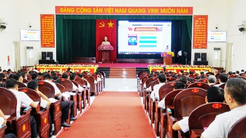 Quang cảnh hội nghị tại điểm cầu trung tâm.