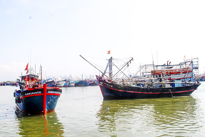 Tàu cá của ngư dân trong tỉnh cập cảng Hòn Rớ. 