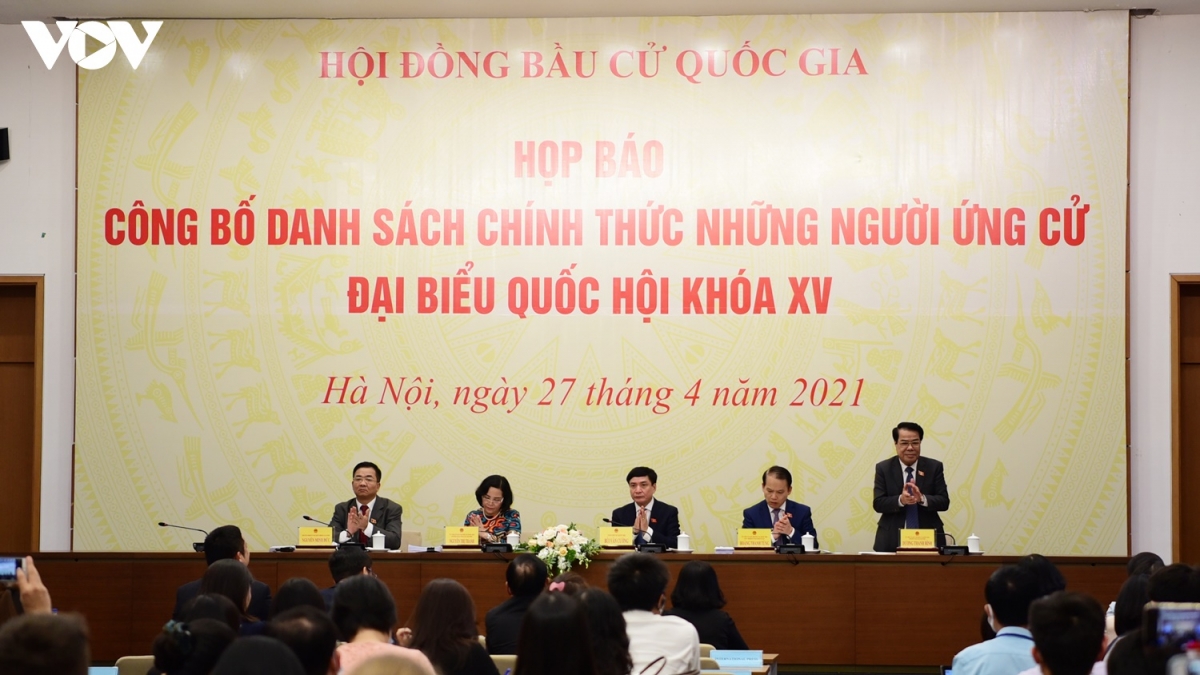 Họp báo công bố danh sách chính thức những người ứng cử Đại biểu Quốc hội khóa XV. (Ảnh: Trọng Phú)