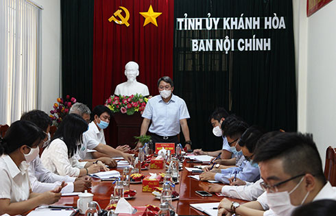 Bí thư Tỉnh ủy Nguyễn Hải Ninh làm việc với Ban Nội chính Tỉnh ủy