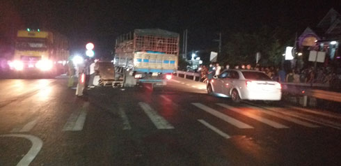 Ô tô tải tông một người đi bộ tử vong