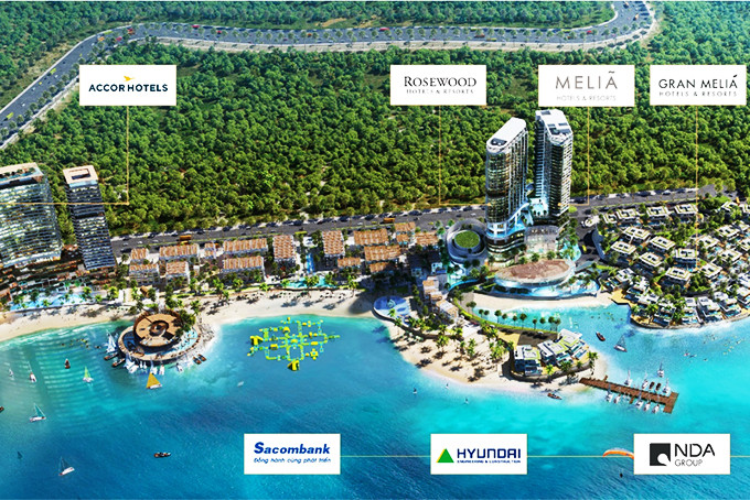 4 tòa khách sạn sát biển đều được quản lý và vận hành bởi những thương hiệu khách sạn danh tiếng thế giới.