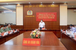 Ông Nguyễn Hải Ninh - Bí thư Tỉnh ủy làm việc với Đảng ủy Công an tỉnh Khánh Hòa