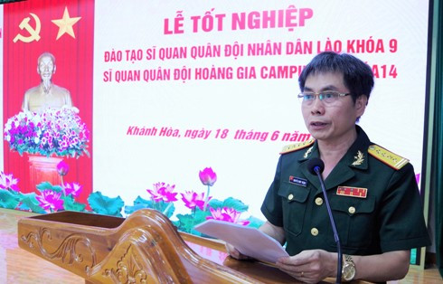 Đại tá Nguyễn Như Thắng phát biểu tại buổi lễ.