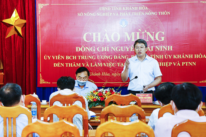 Ông Nguyễn Hải Ninh phát biểu chỉ đạo tại buổi làm việc.