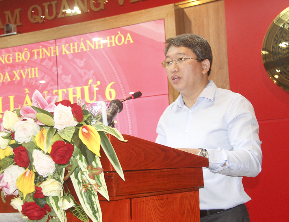 Bí thư Tỉnh ủy Nguyễn Hải Ninh phát biêu khai mạc Hội nghị Tỉnh ủy Khánh Hòa lần thứ 6