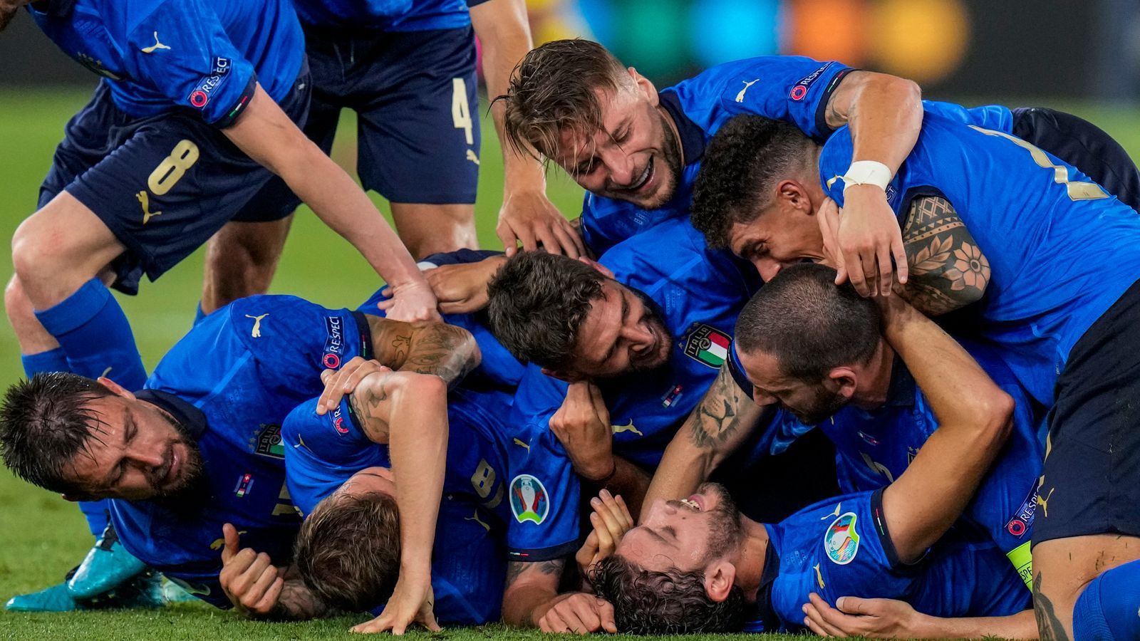Các cầu thủ Ý đã có 7 lần  ăn mừng bàn thắng ở Euro 2020