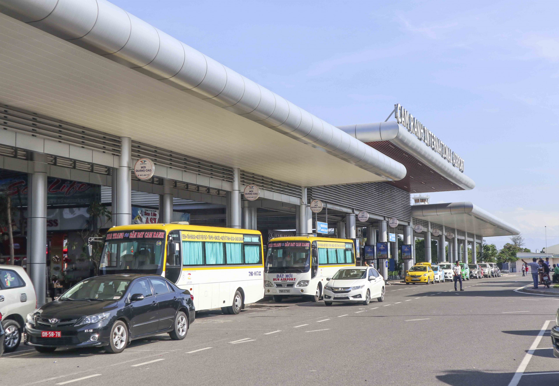 Xe buýt của Công ty Cổ phần vận tải Đất Mới được phép chở khách đi sân bay Cam Ranh và ngược lại.