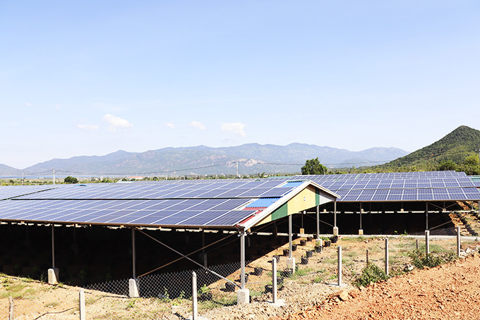 A farm with rooftop solar power in Cam Thinh Dong Commune, Cam Ranh, Khanh Hoa