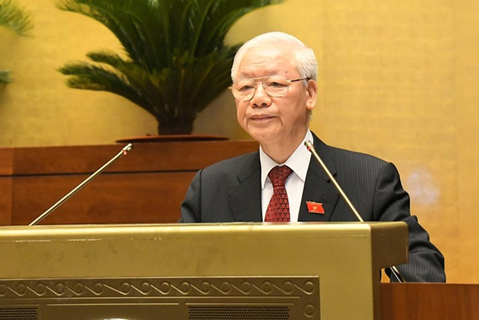 Tổng Bí thư Nguyễn Phú Trọng phát biểu tại phiên khai mạc Kỳ họp