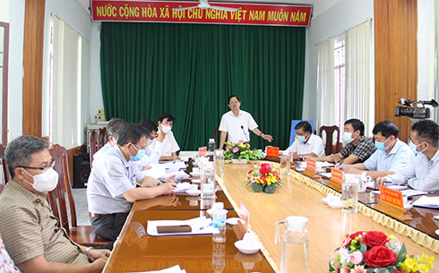 Chủ tịch UBND tỉnh Nguyễn Tấn Tuân phát biểu chỉ đạo tại cuộc làm việc