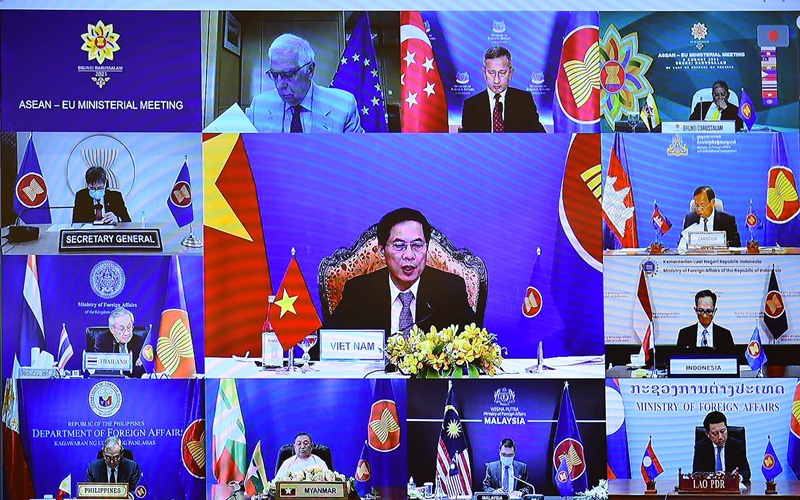 Bộ trưởng Ngoại giao Việt Nam Bùi Thanh Sơn phát biểu ý kiến tại Hội nghị. (Ảnh do báo Thế giới và Việt Nam cung cấp)