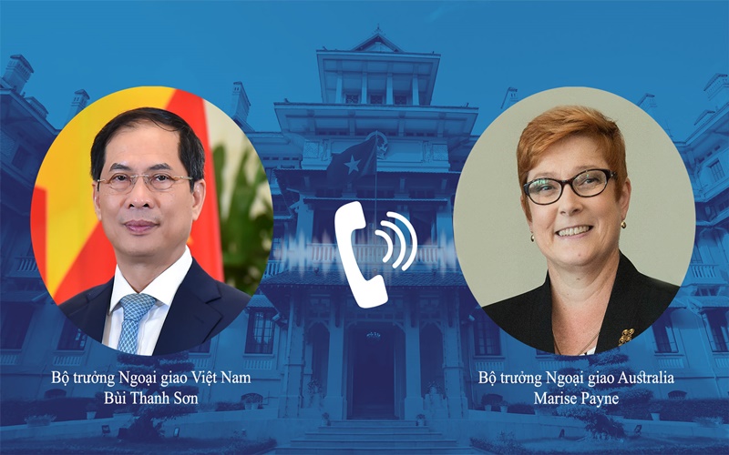 Bộ trưởng Ngoại giao Bùi Thanh Sơn và người đồng cấp Australia Marise Payne. (Ảnh do báo Thế giới và Việt Nam cung cấp)