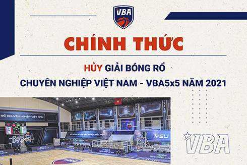 Hủy giải bóng rổ chuyên nghiệp Việt Nam VBA 5x5-2021.